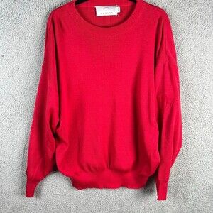 VTG BOGNER Sweater Men US L Wool Blend Pullover Embroidered Hong Kong Red